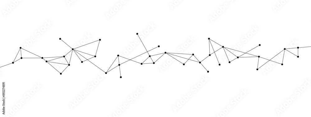 Poster Polygon network connect lines and dots background template. Technology data transfer server global system graphic vector.	
