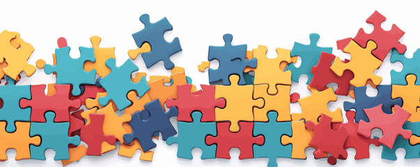 Jigsaw puzzle on a white background. Vector flat minimalistic isolated illustration.