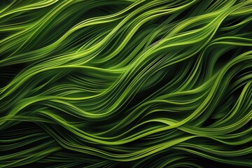 Abstract organic green lines as wallpaper background illustration created by ai