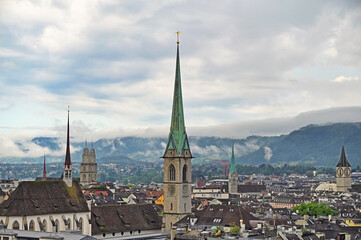 Church towers in Zurich Switzerland