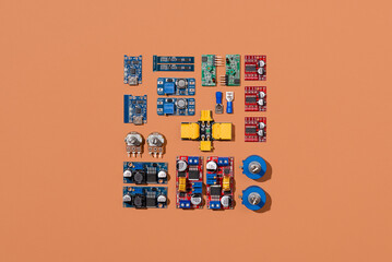 Microcontrollers, boards, sensors, leds and modules for learning the basics of electronics. Various...