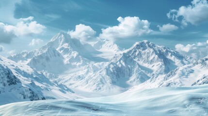 Fototapeta premium Snow-Covered Mountain Landscape