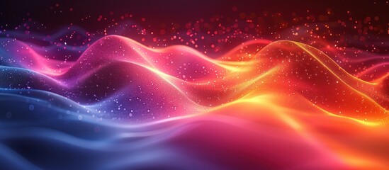 Fototapeta premium Abstract Wavy Background with Glowing Particles
