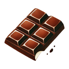 Obraz premium Delicious chocolate bar featuring a rich, smooth texture and perfect break lines, ideal for sweet cravings and desserts.