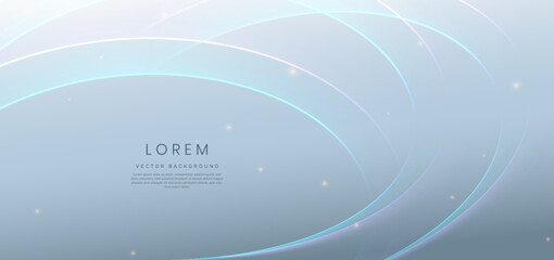 Modern abstract soft blue curved lines on soft background and lighting effect sparkle.