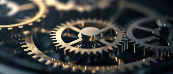 Close-up of intricate clockwork gears, showcasing precision engineering.