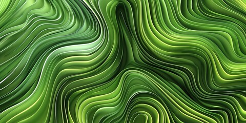 Abstract organic green lines as wallpaper background illustration created by ai