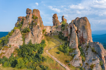 Aerial of Belogradchik fortress, Belogradchik, Bulgaria, Europe
