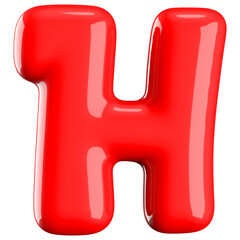 Bubble Red Font Letter H
