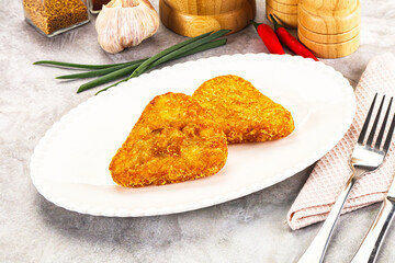 Fried potato hash brown snack