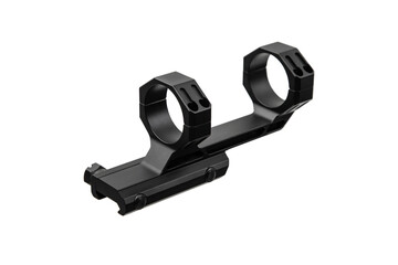 Obraz premium Quick disconnect mount made for holding a scope on a rifle isolated on white back. Quick Release Sniper Cantilever Scope Mount.