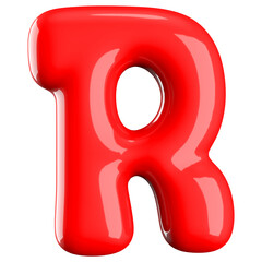 Bubble Red Font Letter R