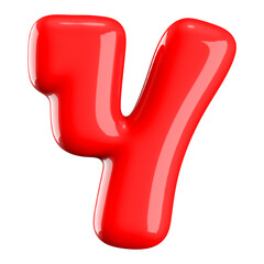 Bubble Red Font Letter Y