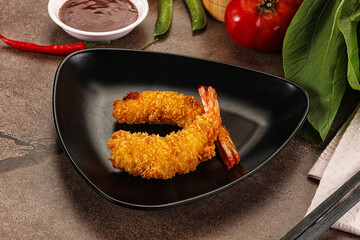 Crispy breaded golden fried prawns