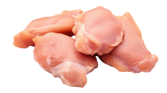 Raw chicken steak on white isolated on clear png background and transparent background. food drink and dessert concept for cafe and restaurent, AI generative. 