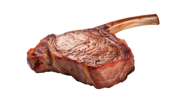 Raw beef steak on white isolated on clear png background and transparent background. food drink and dessert concept for cafe and restaurent, AI generative. 
