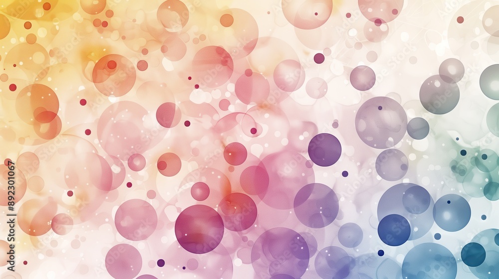 Poster a pattern of dots in all kinds of colors.