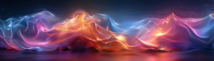 Obraz premium Dynamic 3D waves of color and light, resembling a flowing energy field