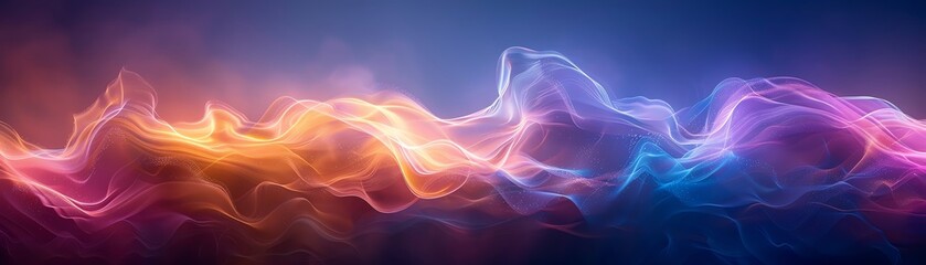 Dynamic 3D waves of color and light, resembling a flowing energy field