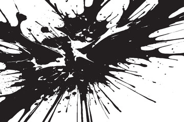 Dynamic Color Contrast Grunge Paint Splashes on White Background - Abstract Texture