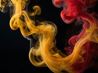 Fototapeta premium swirling red-yellow smoke on a black background