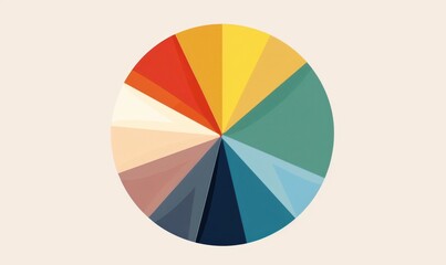 Abstract Colorful Pie Chart Visualization: Data Analytics and Business Statistics Concept. AI-Generated 4K Illustration Depicting Five-Segment Circle Graph for Financial Reports, Market Share Analysis