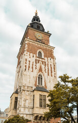 Krakow city center on the morning. Travel to poland concept.
