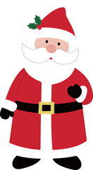 Cute Santa Claus flat vector illustration.
Isolated Christmas Santa Claus image.