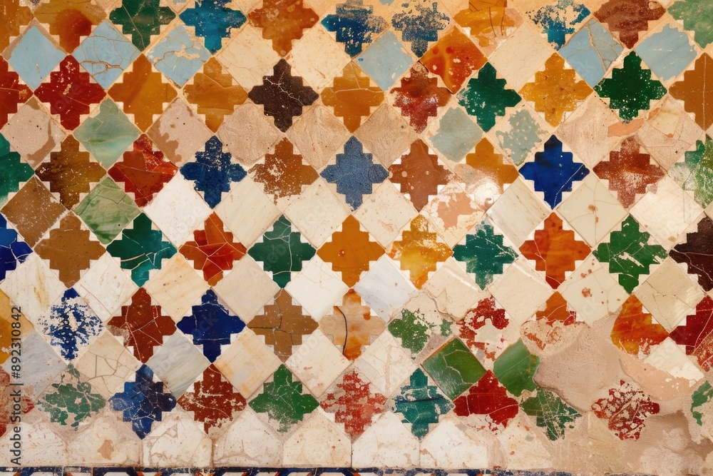 Poster a close-up view of a textured wall with an intricate pattern, ideal for use in interior design or de