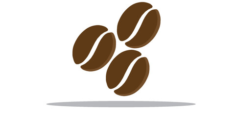 Coffee bean logo. Isolated coffe beans on white background.