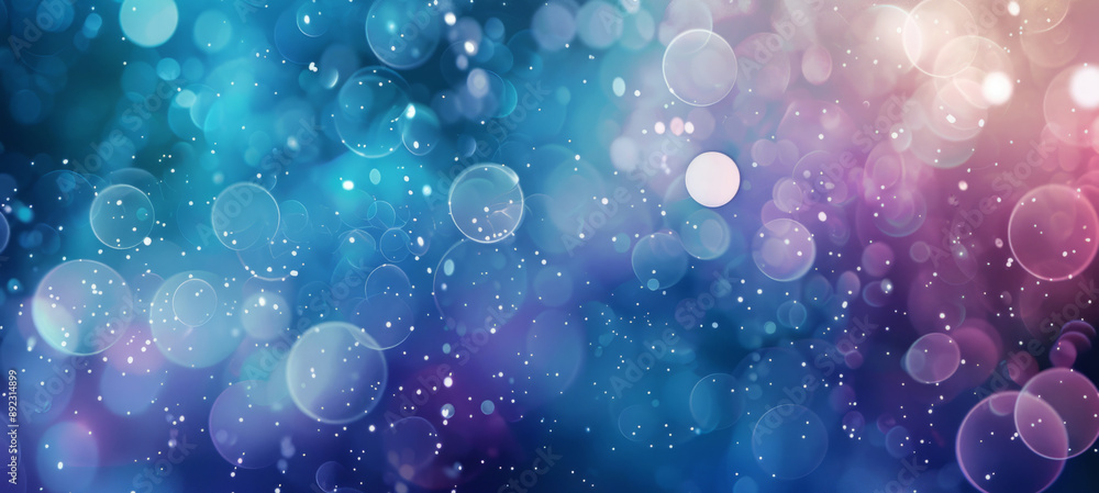 Aufkleber abstract blue and pink bokeh background - a dreamy and ethereal abstract background with blue and pi