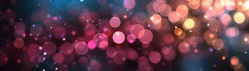 Fototapeta premium A vibrant abstract background filled with colorful bokeh lights, creating a festive and enchanting atmosphere.