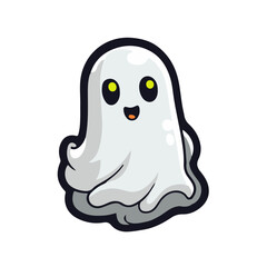 Ghost character smiling cartoon
