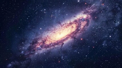 Fototapeta premium A breathtaking view of the Milky Way Galaxy, a swirling mass of stars and cosmic dust, illuminated against the vast expanse of the night sky. The image captures the beauty and grandeur of the universe