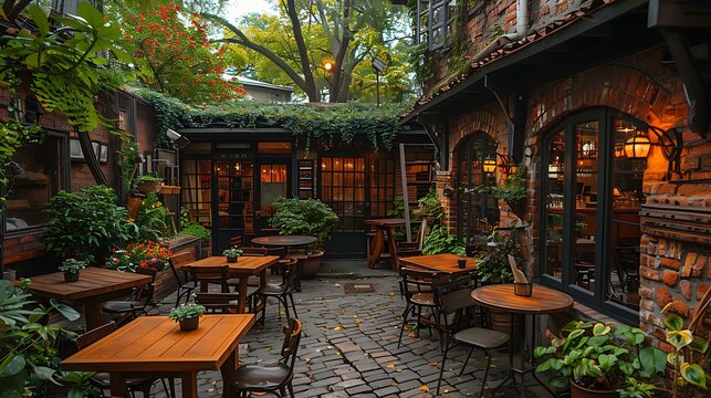 A charming cafe with outdoor seating