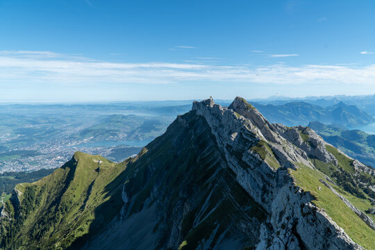 majestic pilatus mountain range nearby luzern in swiss alps