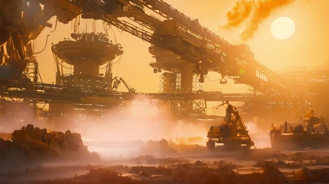 Futuristic Mining Facility on a Distant Planet