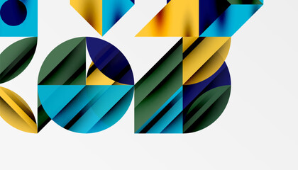 Neo memphis geometric pattern with circles, squares and lines. Pop art abstract background for covers, banners, flyers and posters and other templates