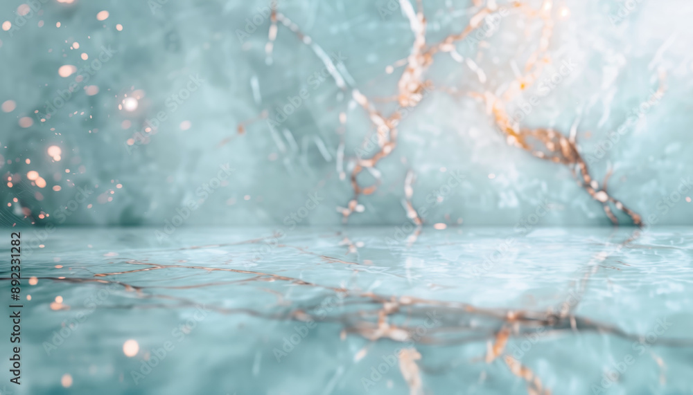 Wall mural a serene water surface reflecting soft light, creating a tranquil and peaceful atmosphere ideal for 