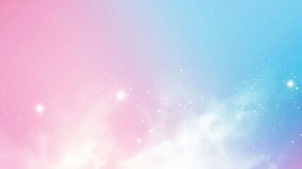 Abstract Pastel Gradient Background with Starry Sky and Ethereal Light