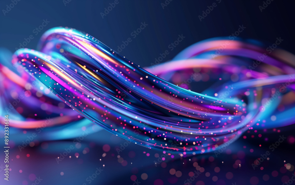 Aufkleber a vibrant, intertwined ribbon of light showcasing vivid colors and sparkling effects, creating a cap