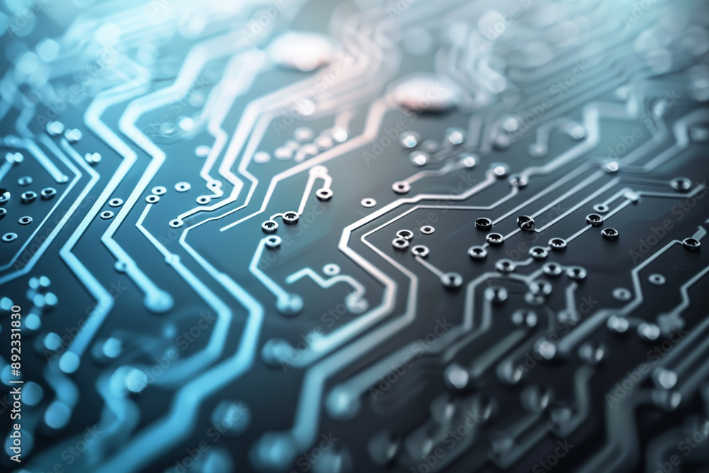 Aufkleber abstract close-up of a circuit board with intricate patterns, showcasing technology and innovation i