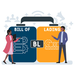 BL - bill of lading acronym. business concept background. vector illustration concept with keywords and icons. lettering illustration with icons for web banner, flyer, landing pag