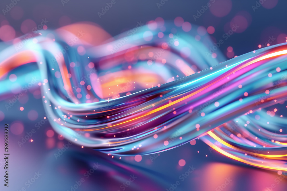 Aufkleber vibrant flowing lines create a dynamic and colorful abstract background, enhancing modern digital ae
