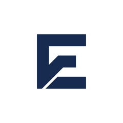 letter fe simple linked geometric logo vector