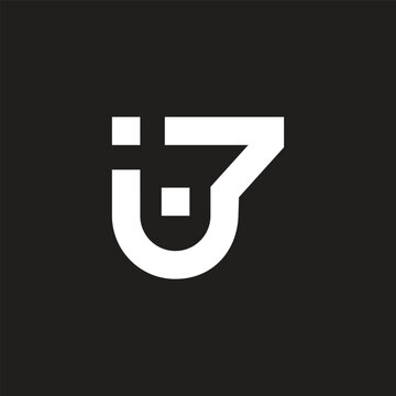 letter i7 iu7 simple geometric lines logo vector