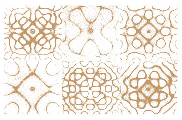 Vibration of sound on the sand. Chladni figures. Physical effects of sound waves or science.