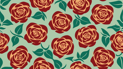 rose seamles pattern background vector