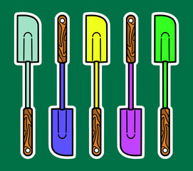 Hand Drawn Rubber Scraper Sticker Vector Illustration