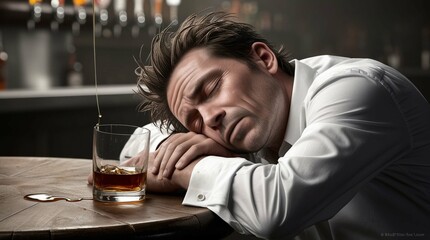 Obraz premium man with a glass of whiskey